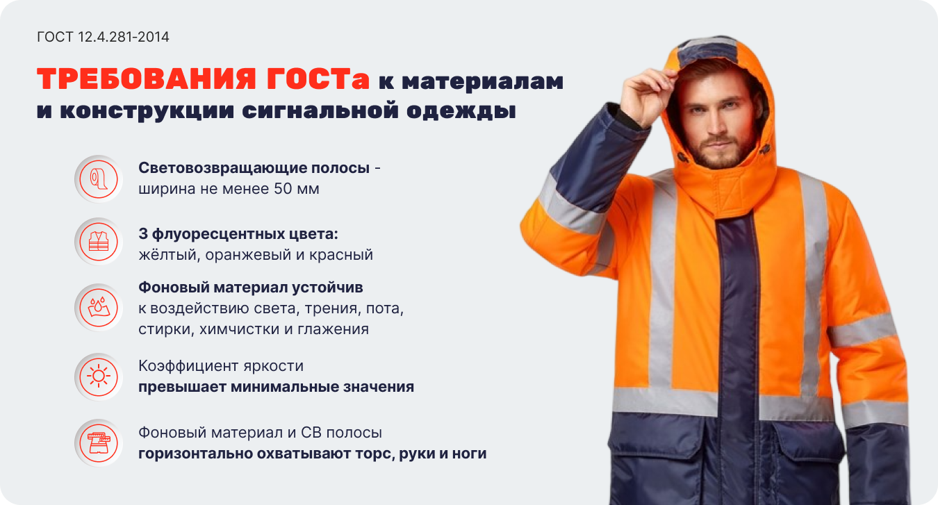 Требования ГОСТа к материалам и конструкции сигнальной одежды